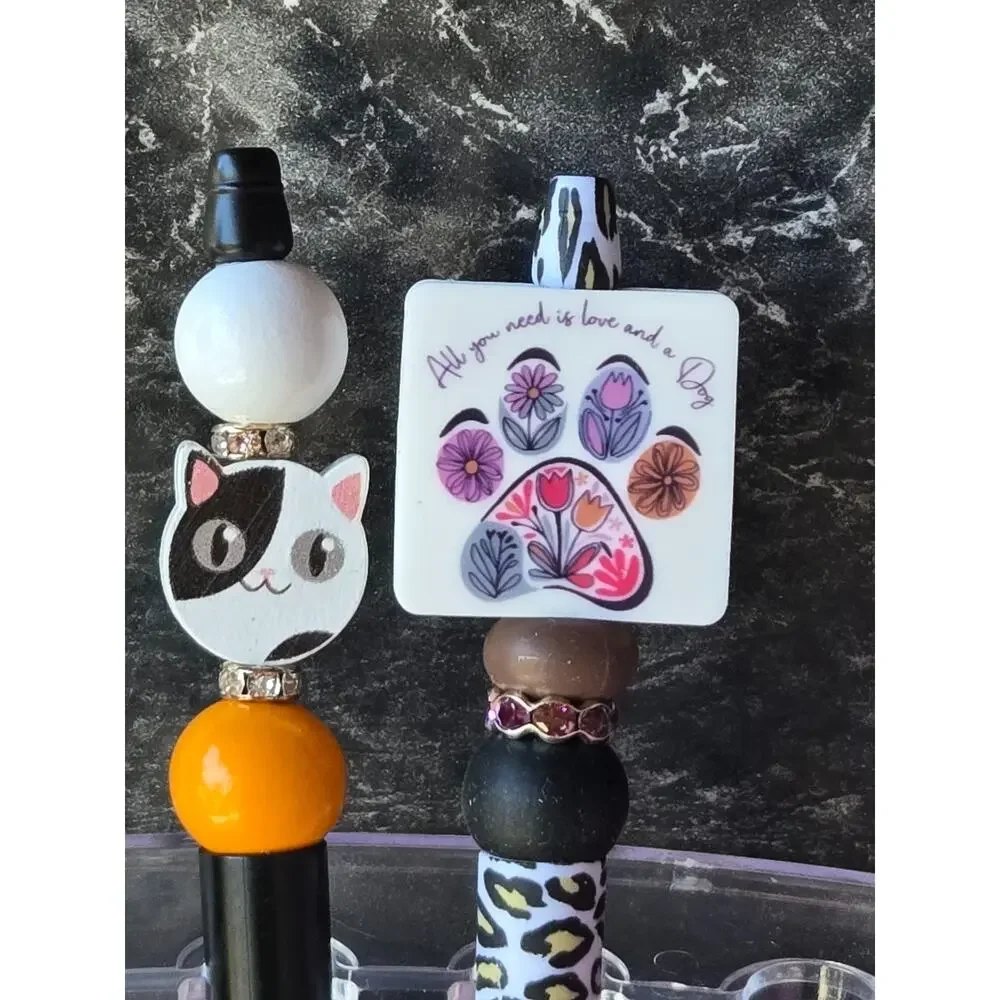 Pens, Ball Point, Set of 5 for Party Bags, Focal Beads, Assorted Colors & Styles